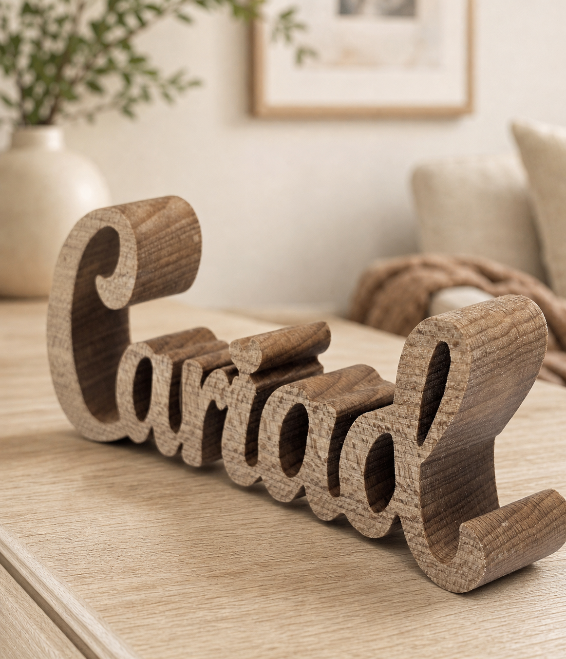 Handmade "Cariad" Wooden Word Ornament