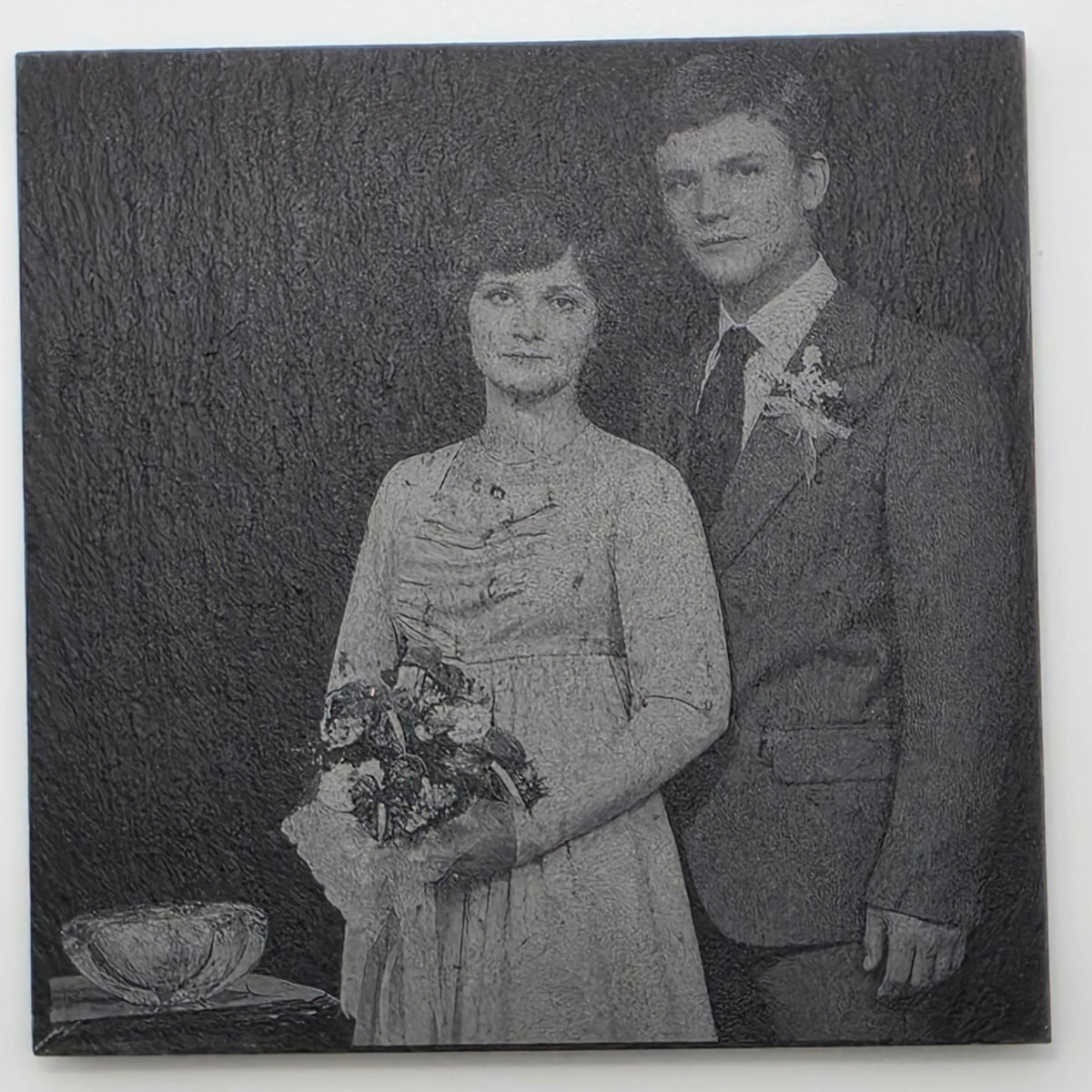 Personalised Photo Slate Coaster – Engraved From Your Photo