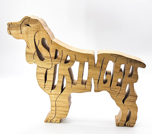 Handcrafted wooden Springer Spaniel dog breed ornament