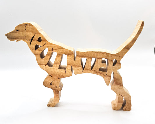 Handcrafted wooden Pointer dog breed ornament