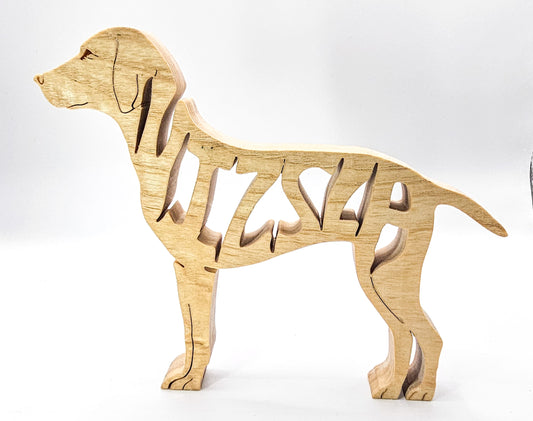 Handcrafted wooden Vizsla dog breed ornament
