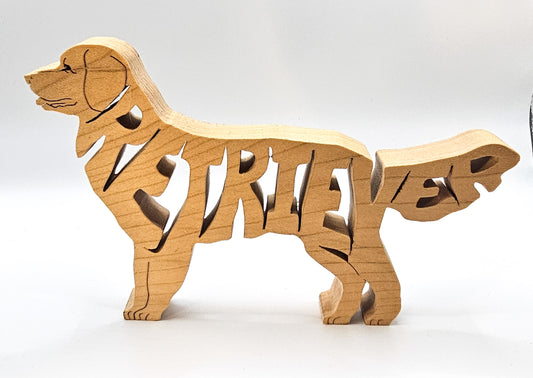 Handcrafted wooden Golden Retriever dog breed ornament