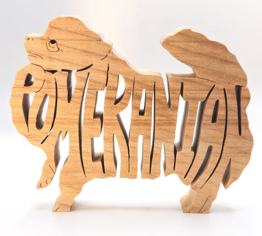 Handcrafted wooden Staffordshire Bull Terrier dog breed ornament