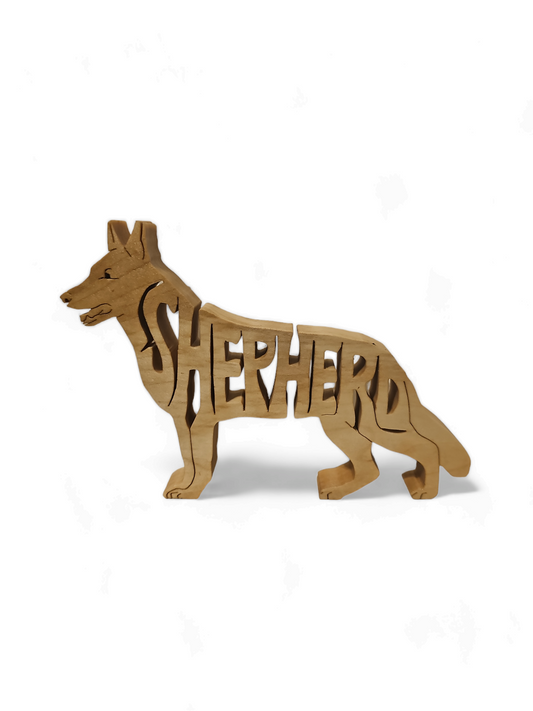 Handcrafted Wooden German Shepherd Ornament