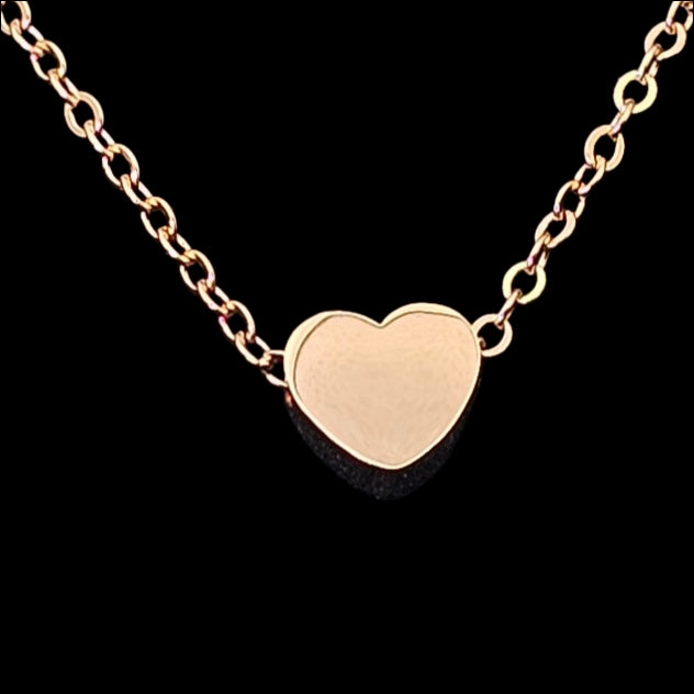Personalised Tiny Heart Necklace – Engraved Name, Initial or Date