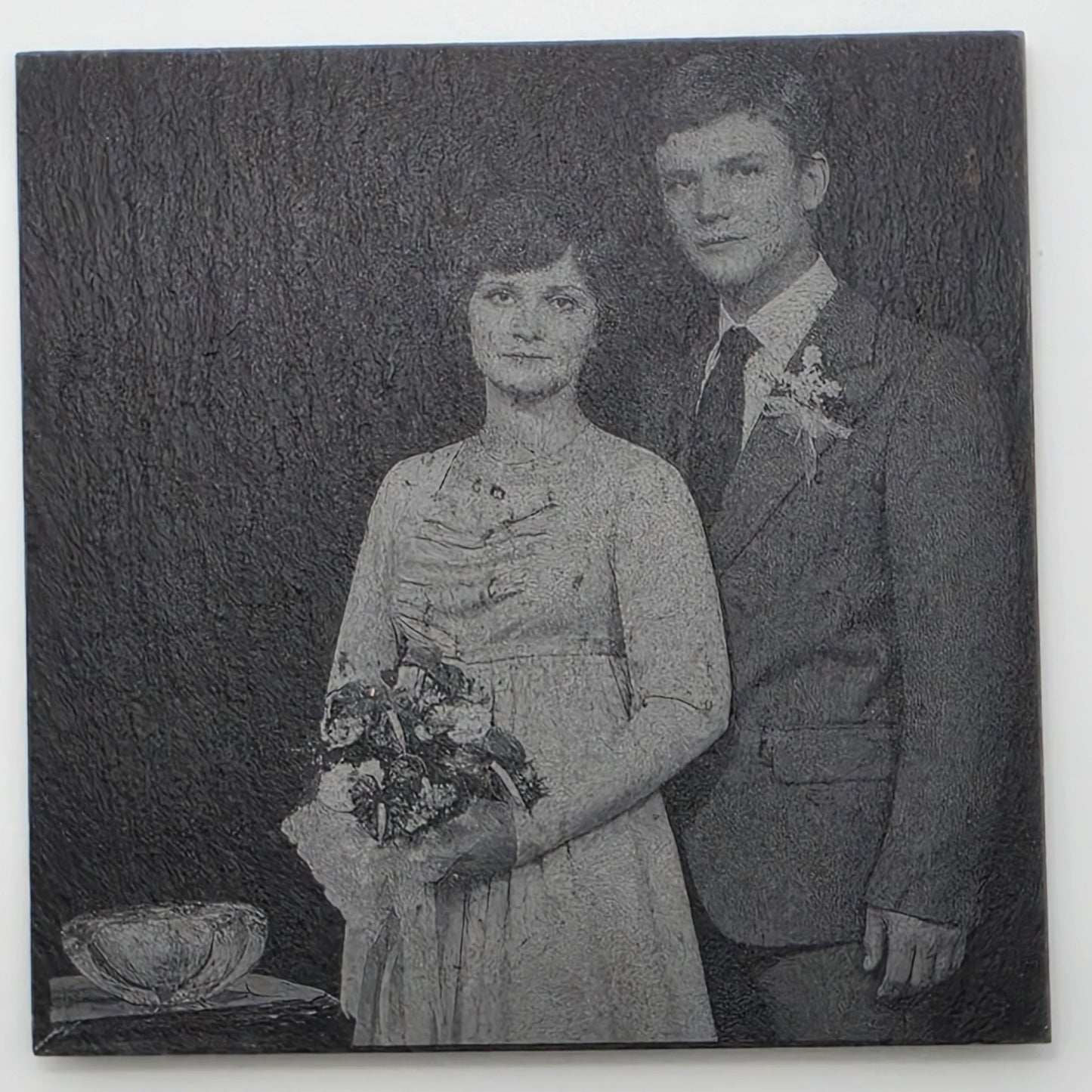 Personalised Photo Slate Coaster – Engraved From Your Photo
