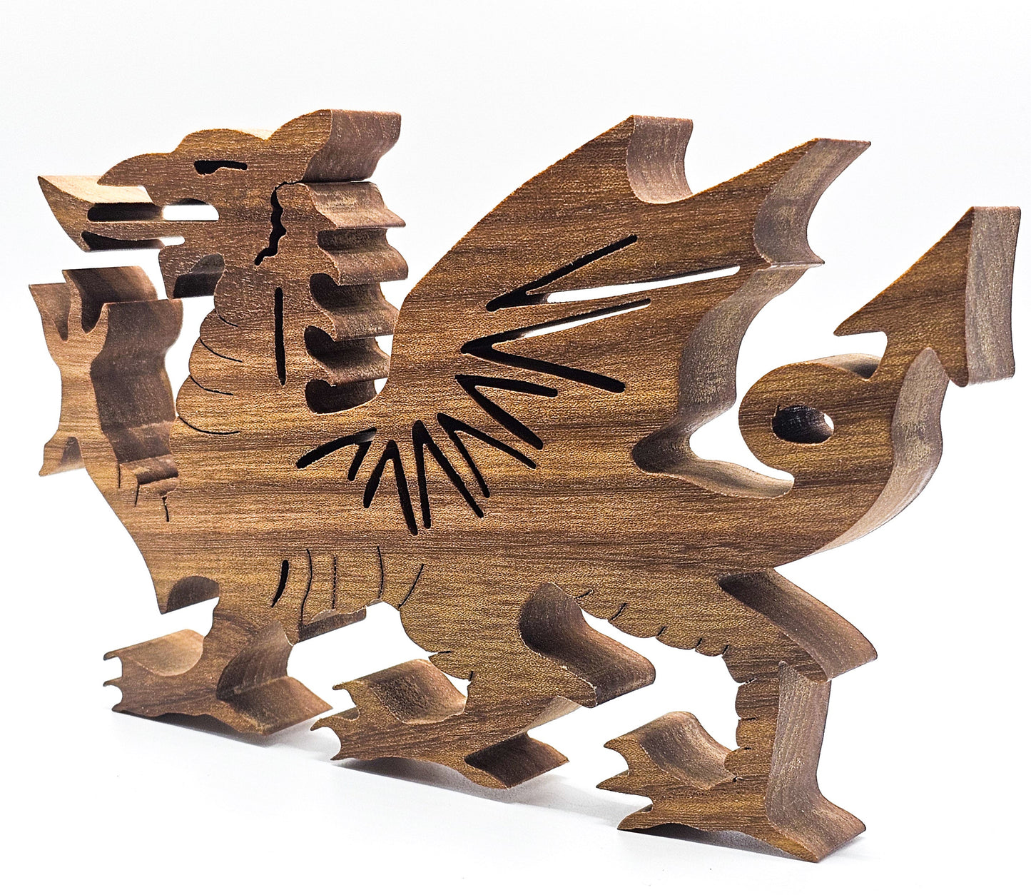 Handmade Welsh Dragon Scroll-Saw Ornament