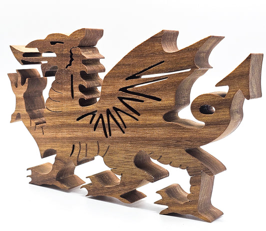 Handmade Welsh Dragon Scroll-Saw Ornament