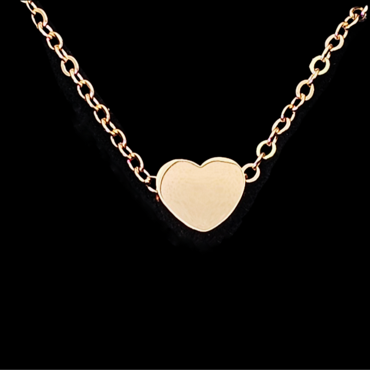 Personalised Tiny Heart Necklace – Engraved Name, Initial or Date